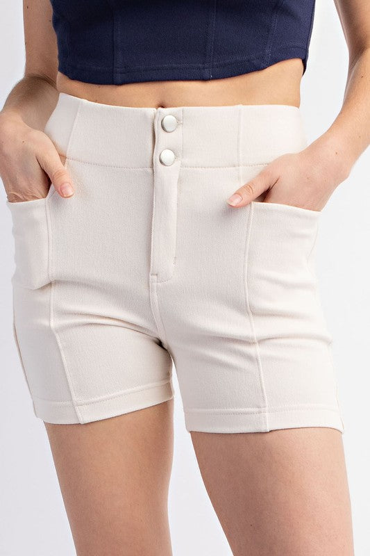Rae Mode Cotton Stretch Shorts Shorts RYSE Clothing Co. Natural S 