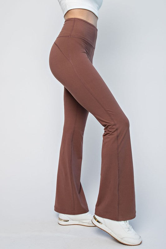 Rae Mode Flared Yoga Pants activewear RYSE Clothing Co. Smoky Topaz S 