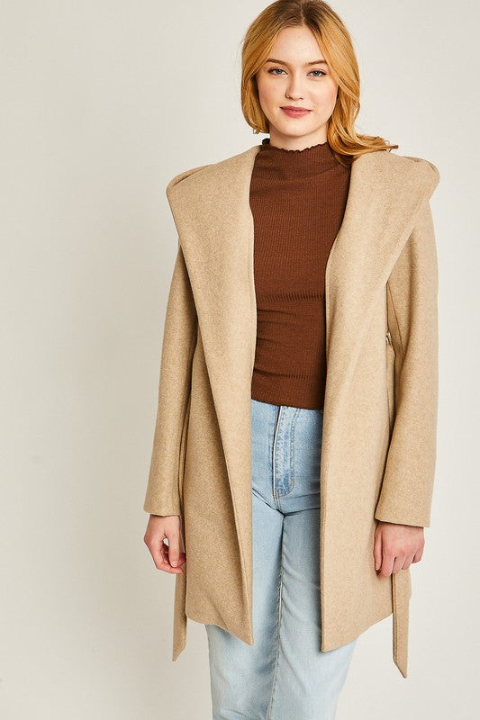 Love Tree JQ Fleece Belted Coat Coats & Jackets RYSE Clothing Co.   