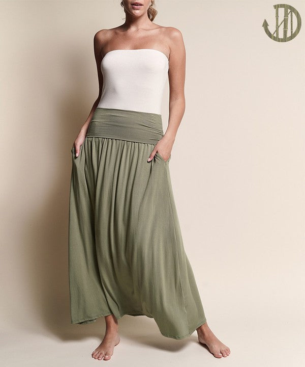 Fabina Organic Bamboo Banded Waist Maxi Skirt Skirts RYSE Clothing Co.   