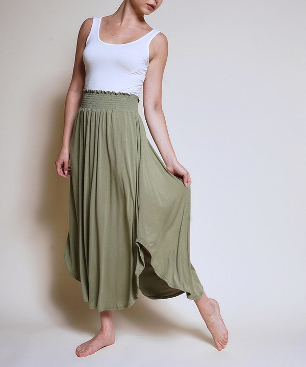 Fabina Organic Bamboo Tulip Maxi Skirt Skirts RYSE Clothing Co. OLIVE S 