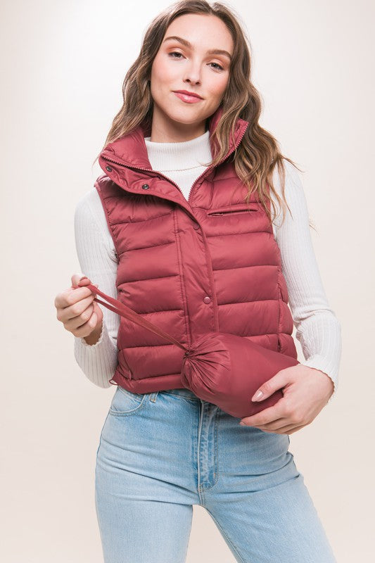 Love Tree High Neck Zip Up Puffer Vest vests RYSE Clothing Co. Terra S 