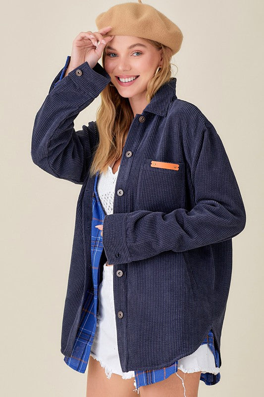 La Miel Soft Corduroy Shacket Coats & Jackets RYSE Clothing Co.   