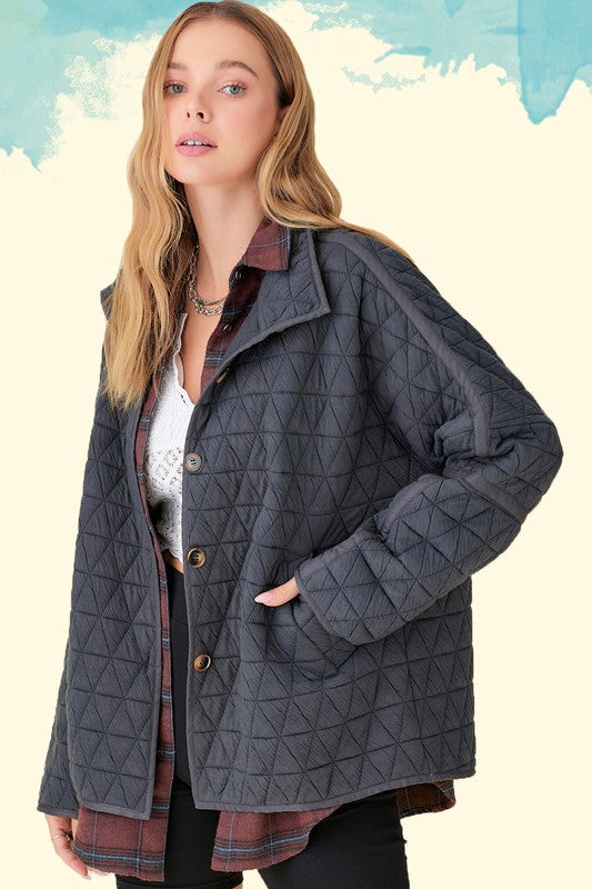 La Miel Oversized Quilted Jacket Coats & Jackets RYSE Clothing Co.   