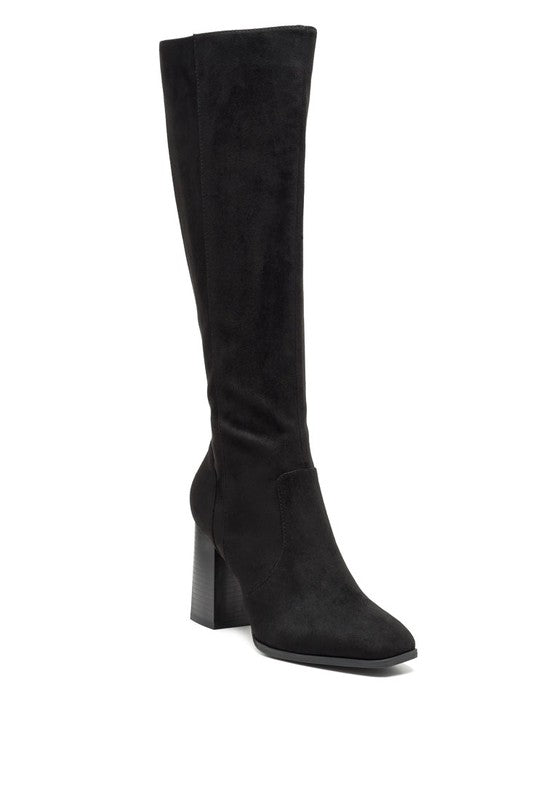 Farrah Knee High Faux Suede Boots Shoes RYSE Clothing Co. Black 5 
