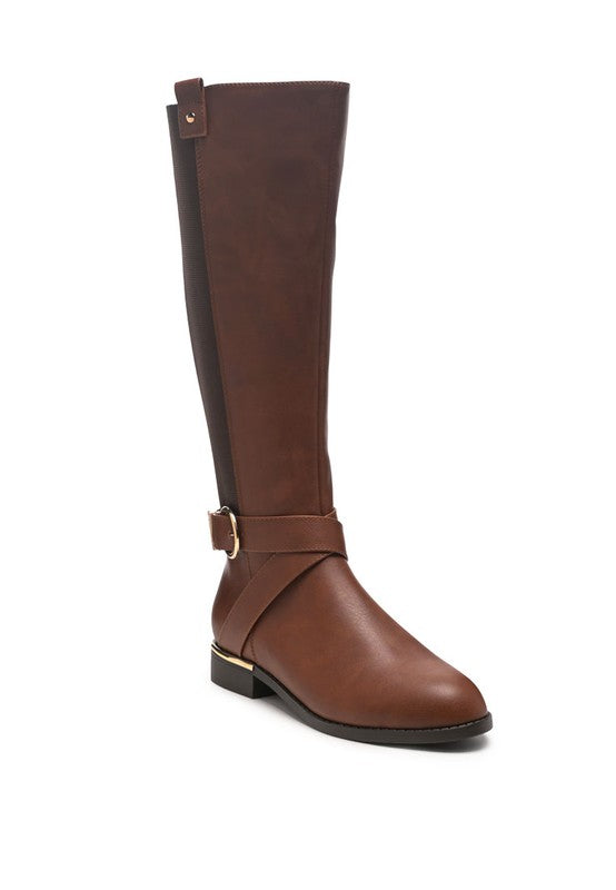 Valerie Knee High Boots Shoes RYSE Clothing Co. Tan 5 