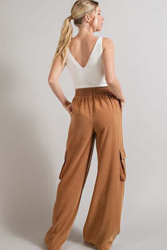 Eesome Mineral Wash Wide Leg Cargo Pants Pants RYSE Clothing Co.   