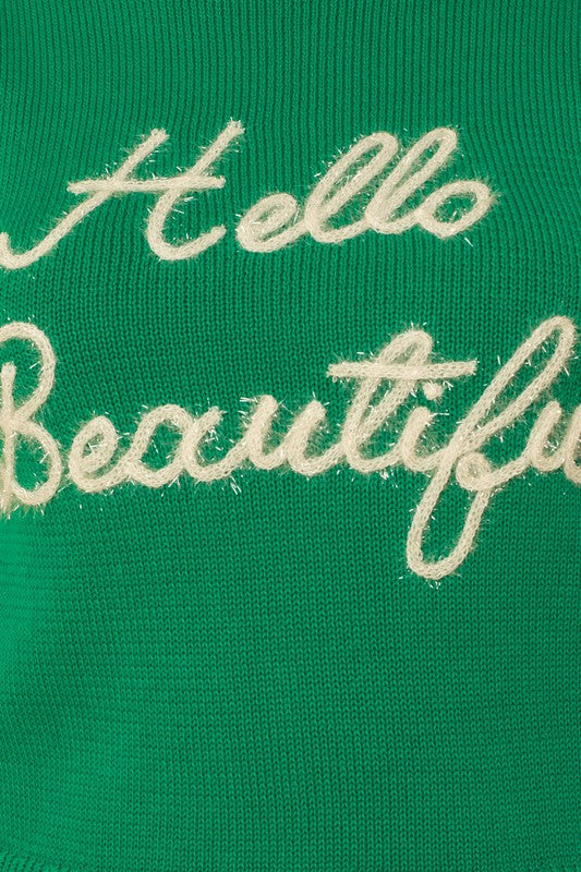 Gilli Hello Beautiful Short Sleeve Sweater Shirts & Tops Gilli   
