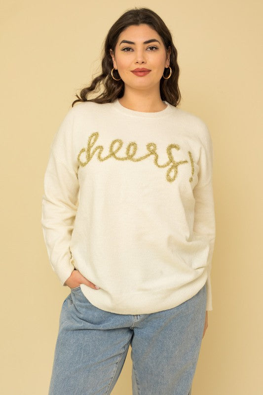 Gilli Cheers Pullover Sweater Shirts & Tops Gilli White 1X 