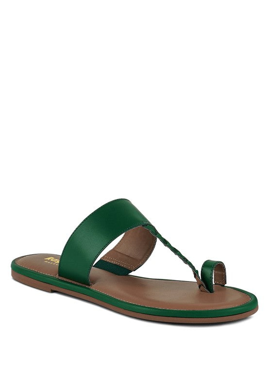 Harriet Toe Ring Braided Slip On Sandal Shoes RYSE Clothing Co. Green 5 