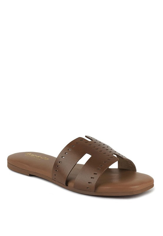 Irene Cut Out Slip On Sandals Shoes RYSE Clothing Co. Chocolate 5 