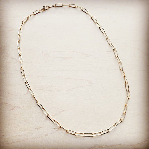 Matte Gold Chain Link Layering Necklace jewelry RYSE Clothing Co. Gold One Size 