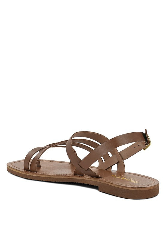 Solah Strappy Flat Sandals Shoes RYSE Clothing Co.   