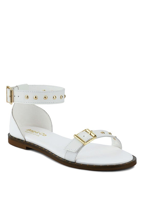 Rosa Buckle Straps Sandals Shoes RYSE Clothing Co. White 5 