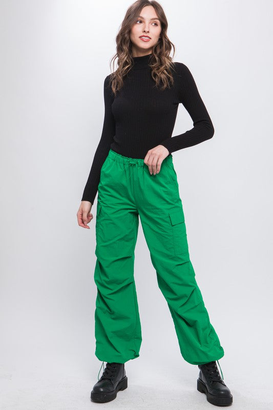 Love Tree Parachute Cargo Pants Pants RYSE Clothing Co. Dark Green S 