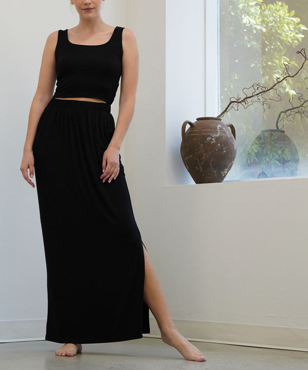 Fabina Organic Bamboo Classic Skirt Skirts RYSE Clothing Co. Black S 