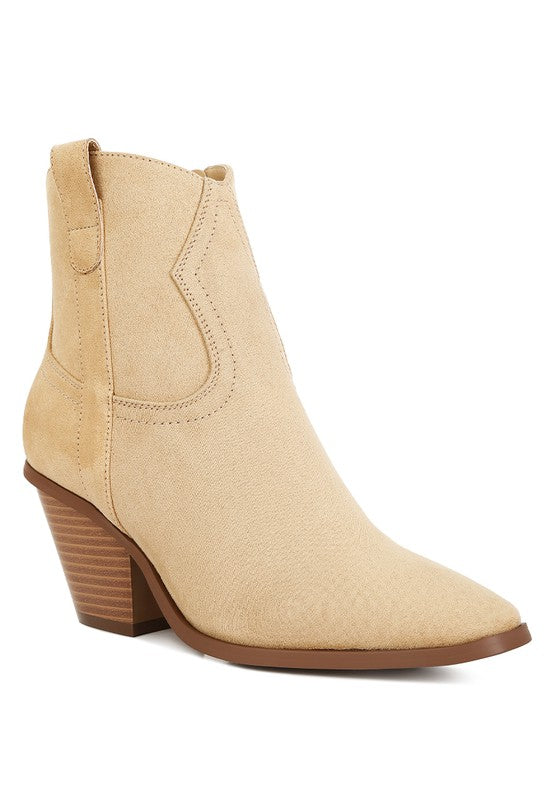 Vera Ankle Cowboy Boots Shoes RYSE Clothing Co. Taupe 5 
