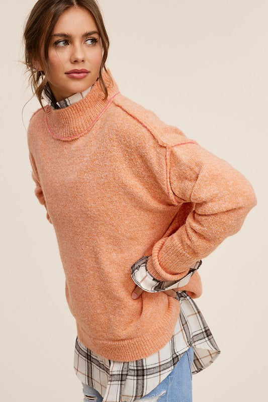 La Miel Mock Neck Sweater Shirts & Tops RYSE Clothing Co.   