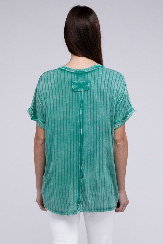 Zenana Ribbed Raglan Dolman Sleeve Tee Shirts & Tops RYSE Clothing Co.   