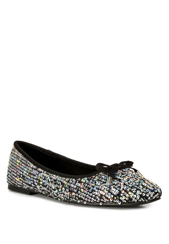 Lila Sequin Ballet Flats Shoes RYSE Clothing Co. Black 5 