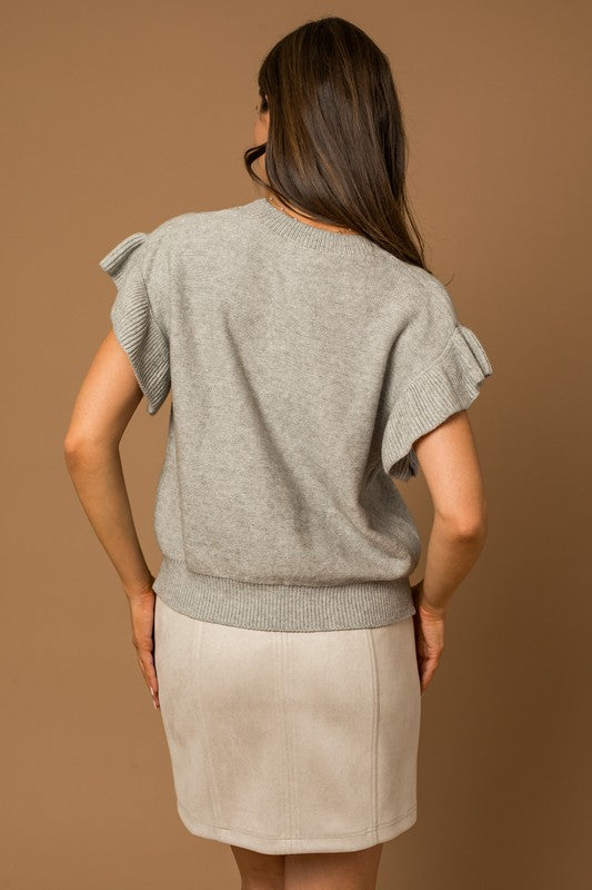 Gilli Ruffle Sleeve Knit Top Shirts & Tops RYSE Clothing Co.   