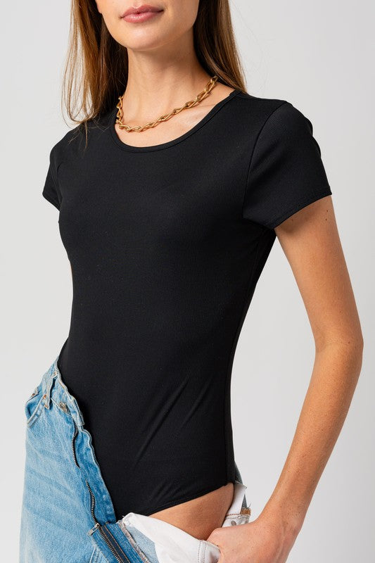 Gilli Round Neck Short Sleeve Bodysuit Shirts & Tops RYSE Clothing Co.   