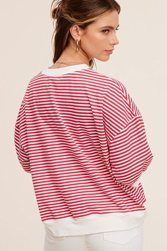 La Miel Crew Neck Striped Short Sleeve Top Shirts & Tops RYSE Clothing Co.   