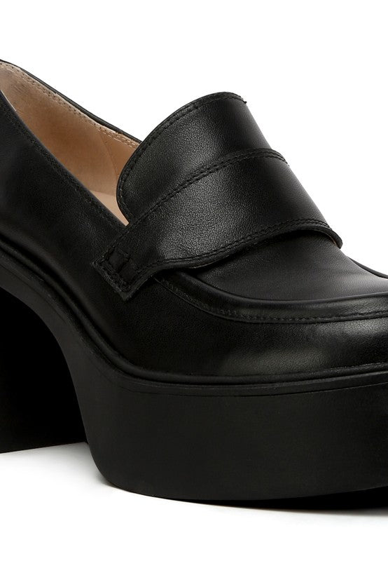 Lisbeth Heeled Platform Loafers Shoes RYSE Clothing Co.   