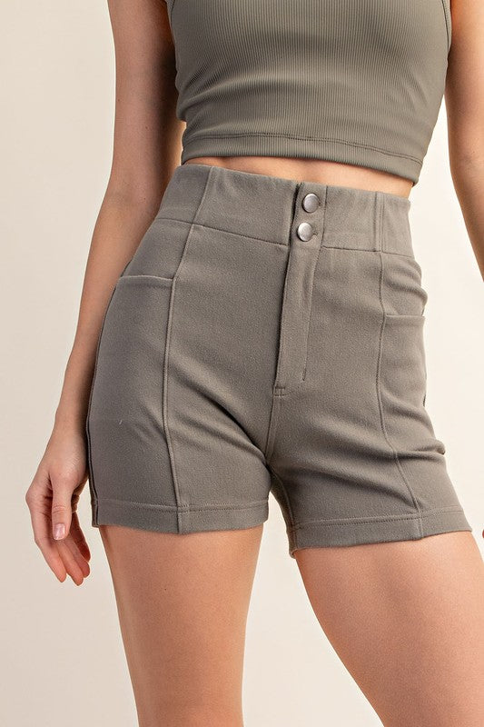 Rae Mode Cotton Stretch Shorts Shorts RYSE Clothing Co. Dusty Olive S 