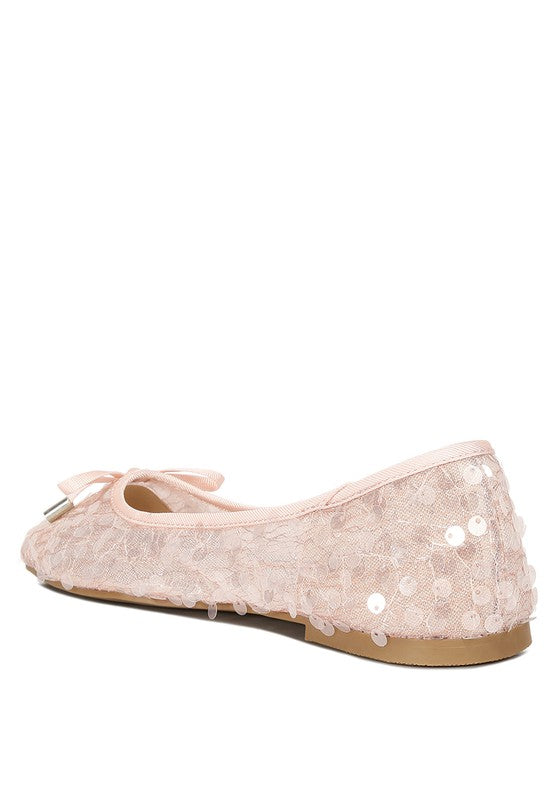 Lysandra Sequin Embellished Sheer Ballet Flats Shoes RYSE Clothing Co.   