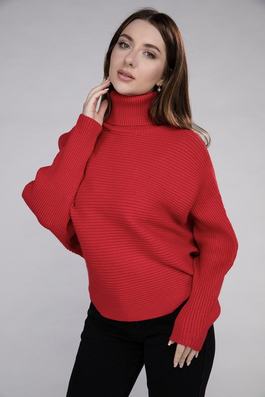 Zenana Dolman Sleeve Turtleneck Sweater Shirts & Tops RYSE Clothing Co. Ruby S 