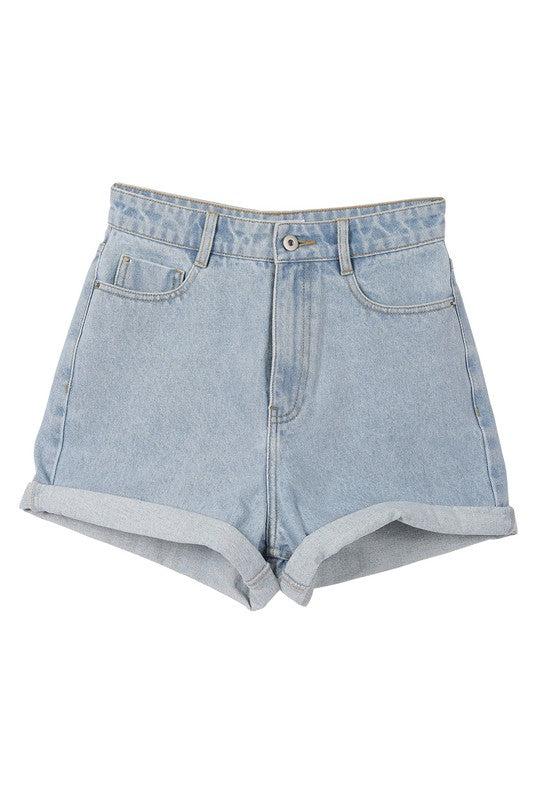 Lilou Rolled Denim Shorts Shorts RYSE Clothing Co.   