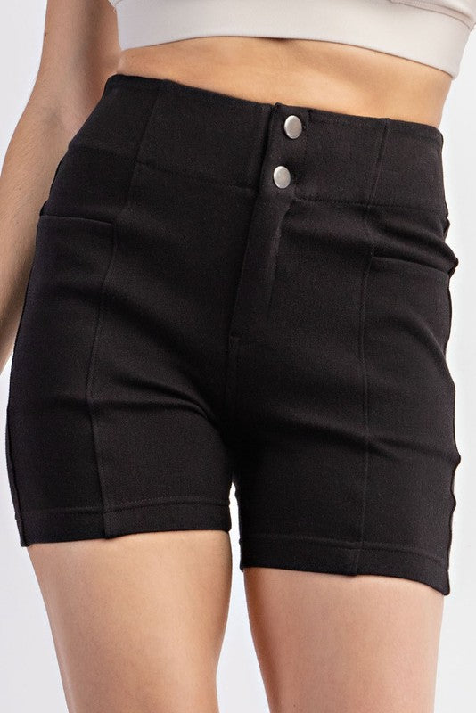 Rae Mode Cotton Stretch Shorts Shorts RYSE Clothing Co. Black S 