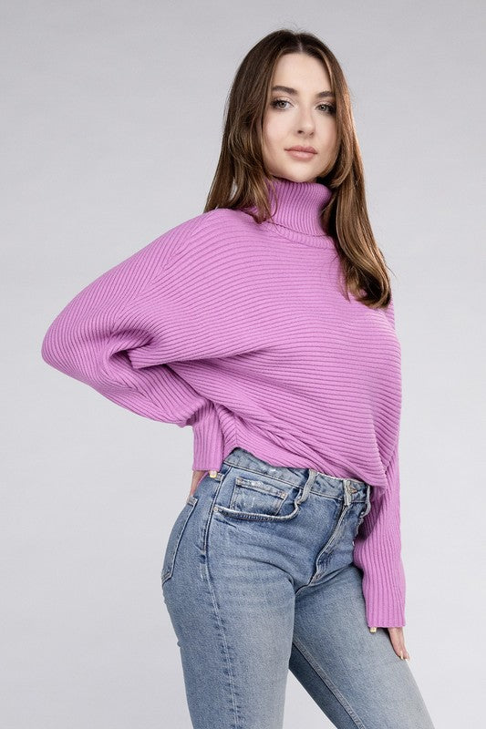 Zenana Dolman Sleeve Turtleneck Sweater Shirts & Tops RYSE Clothing Co.   