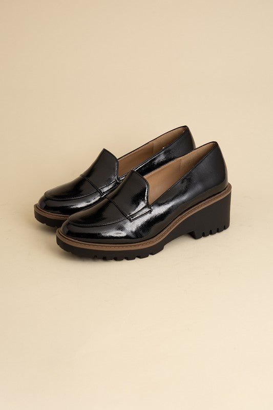Emilia Wedge Loafers Shoes RYSE Clothing Co. Black 5.5 