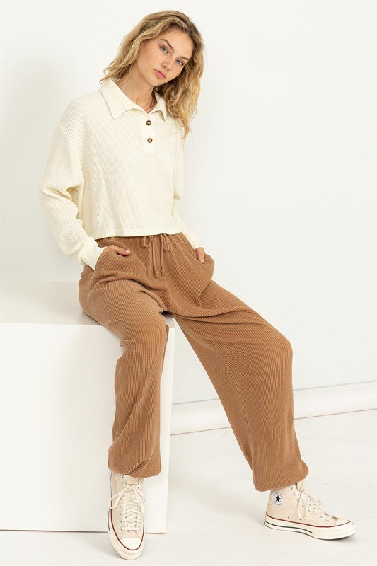 HYFVE High-Waist Sweatpants Pants RYSE Clothing Co. Pale Brown S 