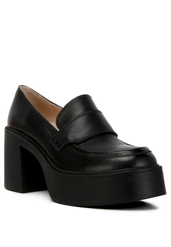 Lisbeth Heeled Platform Loafers Shoes RYSE Clothing Co. Black 5 