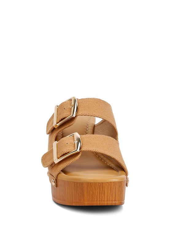 Belize Buckle Strap Block Heel Sandals Shoes RYSE Clothing Co.   