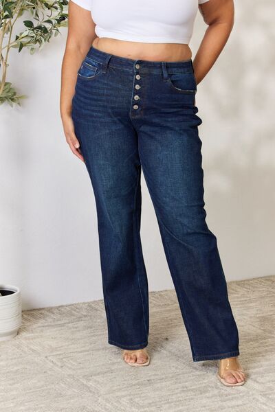 Judy Blue Button-Fly Straight Jeans Pants RYSE Clothing Co.   