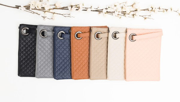 Quilted Wristlet Clutch Handbags RYSE Clothing Co.   