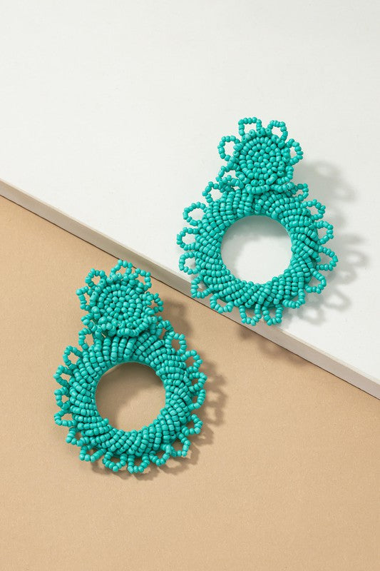 Genevieve Handmade Beaded Statement Earrings Earrings RYSE Clothing Co. One Size Turquoise 