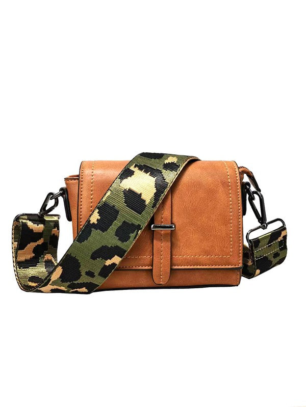 Eye On The Prize Wide Strap Crossbody  RYSE Clothing Co. Tan/Camo Strap  