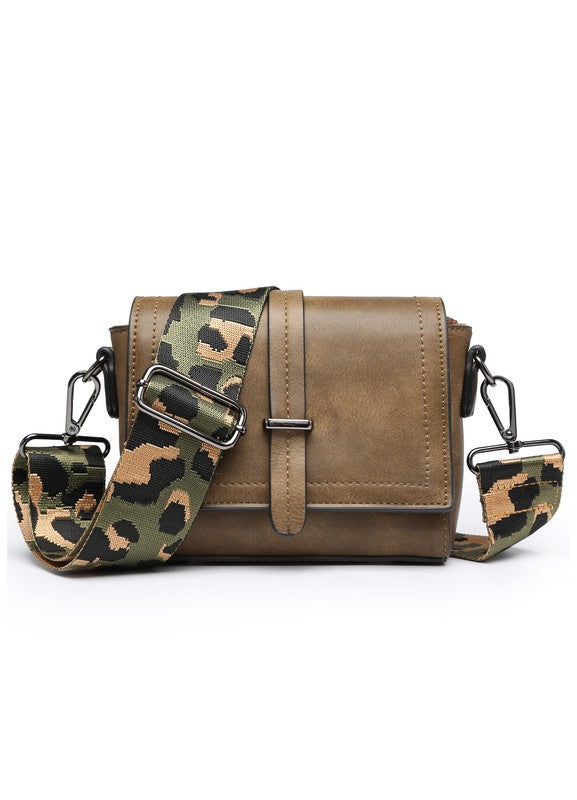 Eye On The Prize Wide Strap Crossbody  RYSE Clothing Co. Brown/Camo Strap  