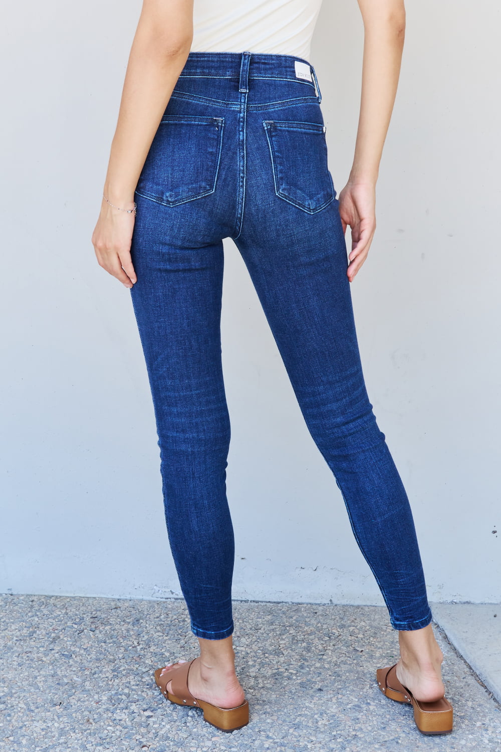 Judy Blue Marcielle Mid Rise Crinkle Ankle Skinny Jeans Pants RYSE Clothing Co.   
