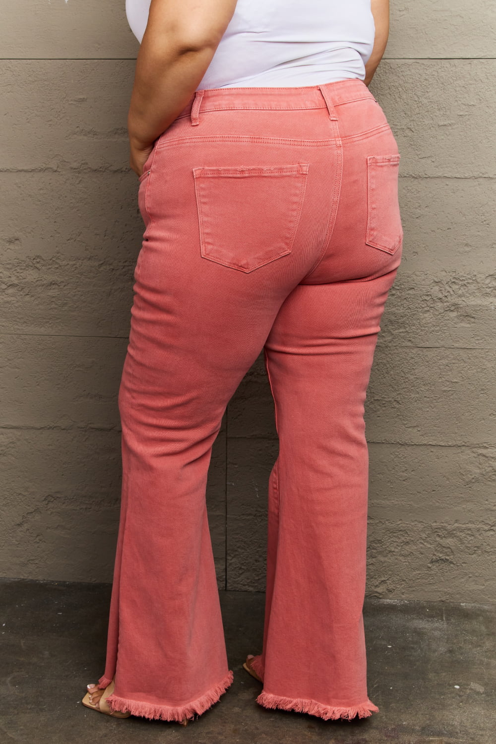 RISEN High Waist Side Slit Flare Jeans Pants RYSE Clothing Co.   