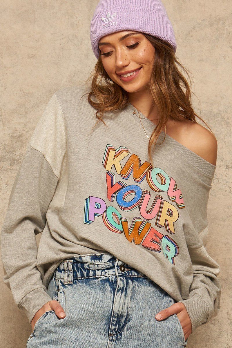 Promesa Know Your Power Retro Graphic Sweatshirt Shirts & Tops RYSE Clothing Co. S  
