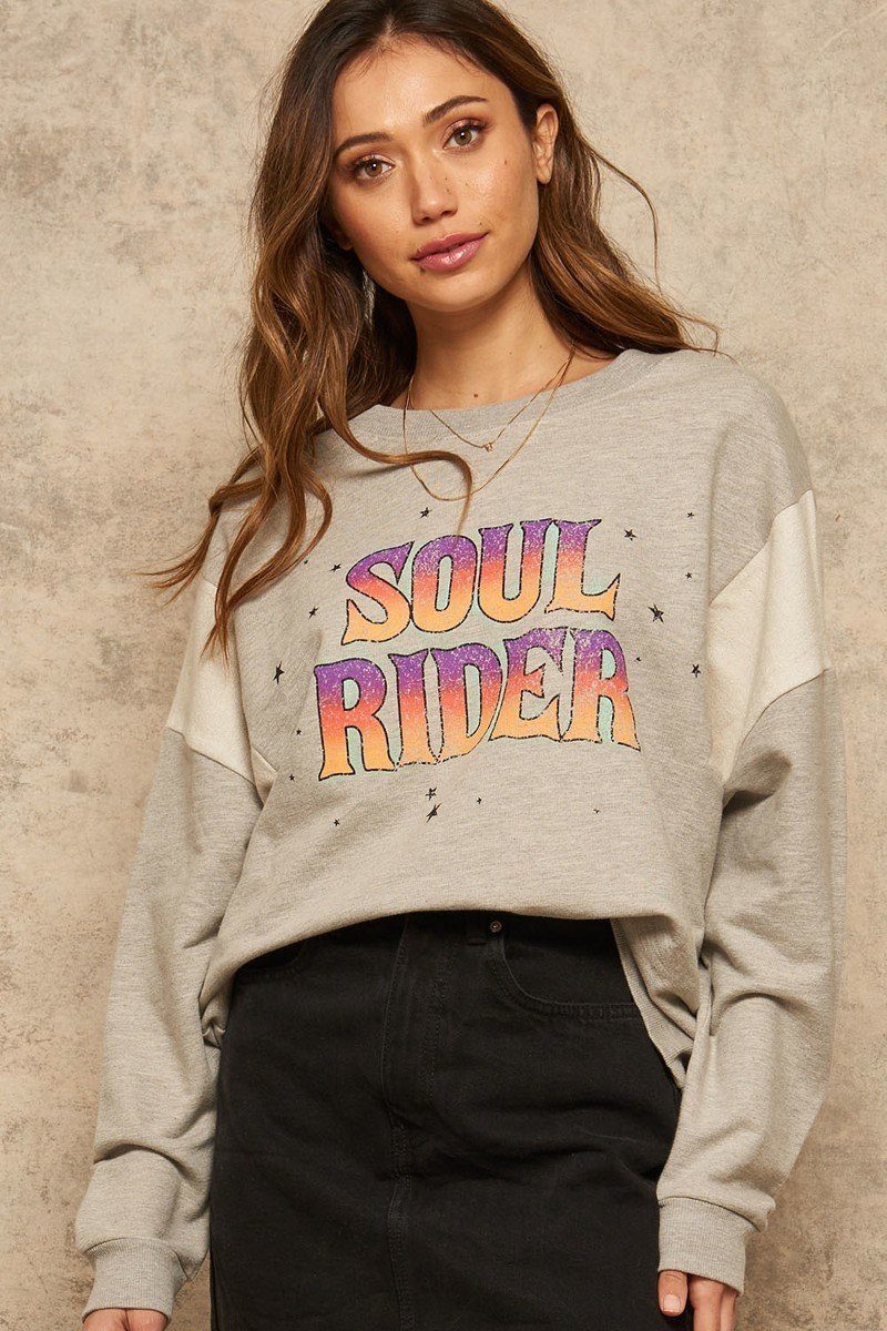 Promesa Soul Rider Retro Graphic Sweatshirt Shirts & Tops RYSE Clothing Co. S  