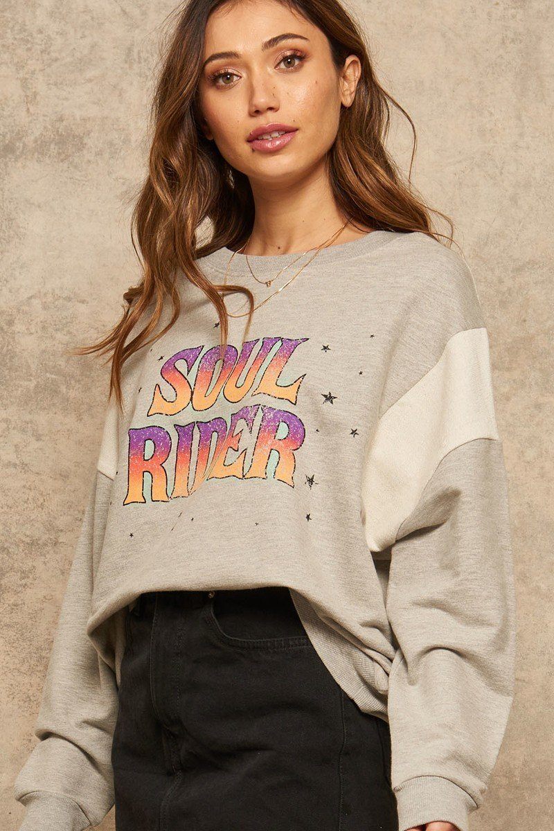 Promesa Soul Rider Retro Graphic Sweatshirt Shirts & Tops RYSE Clothing Co.   