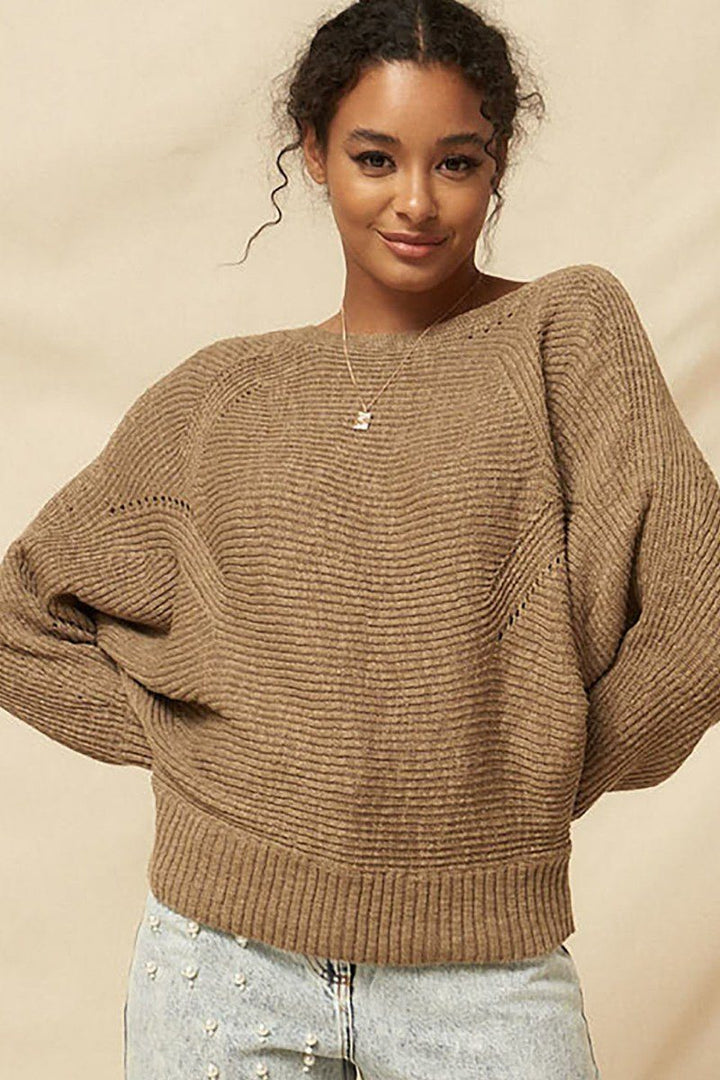 Promesa Ribbed Knit Sweater Shirts & Tops RYSE Clothing Co. S Taupe 