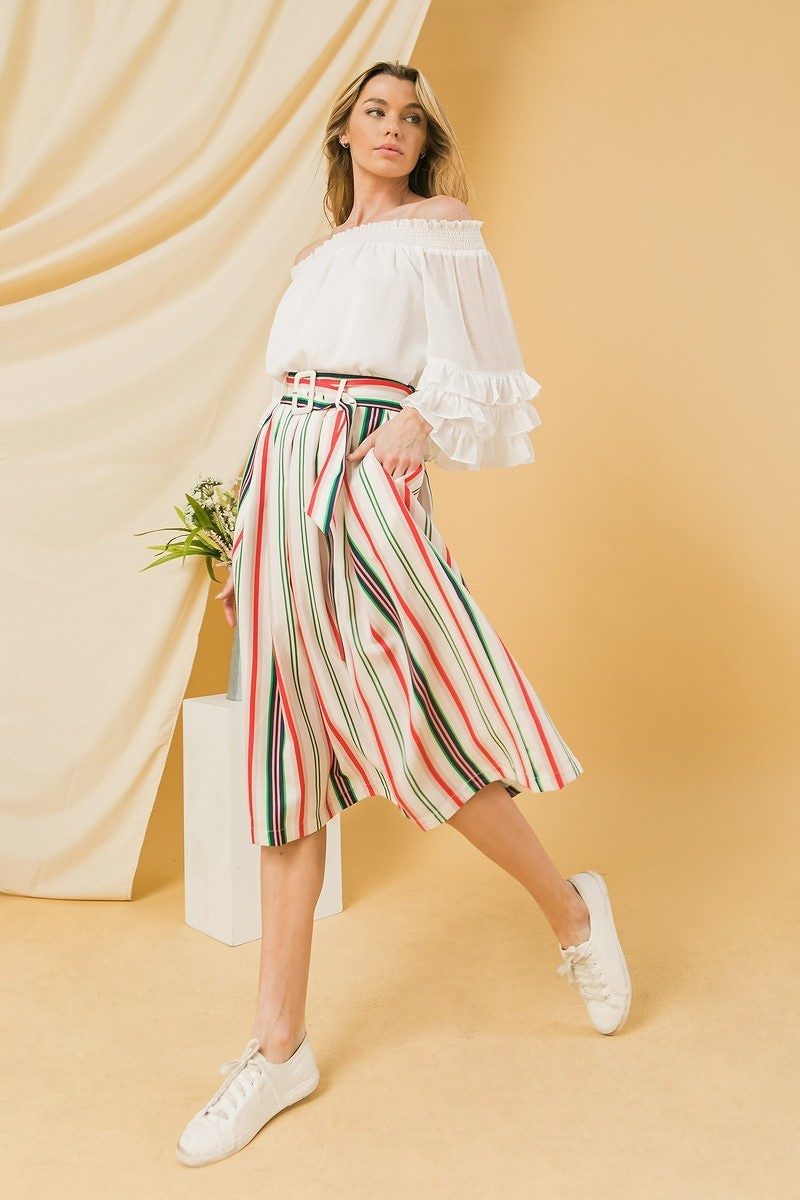 Flying Tomato Catch Me If You Can A-line Midi Skirt  RYSE Clothing Co. S  